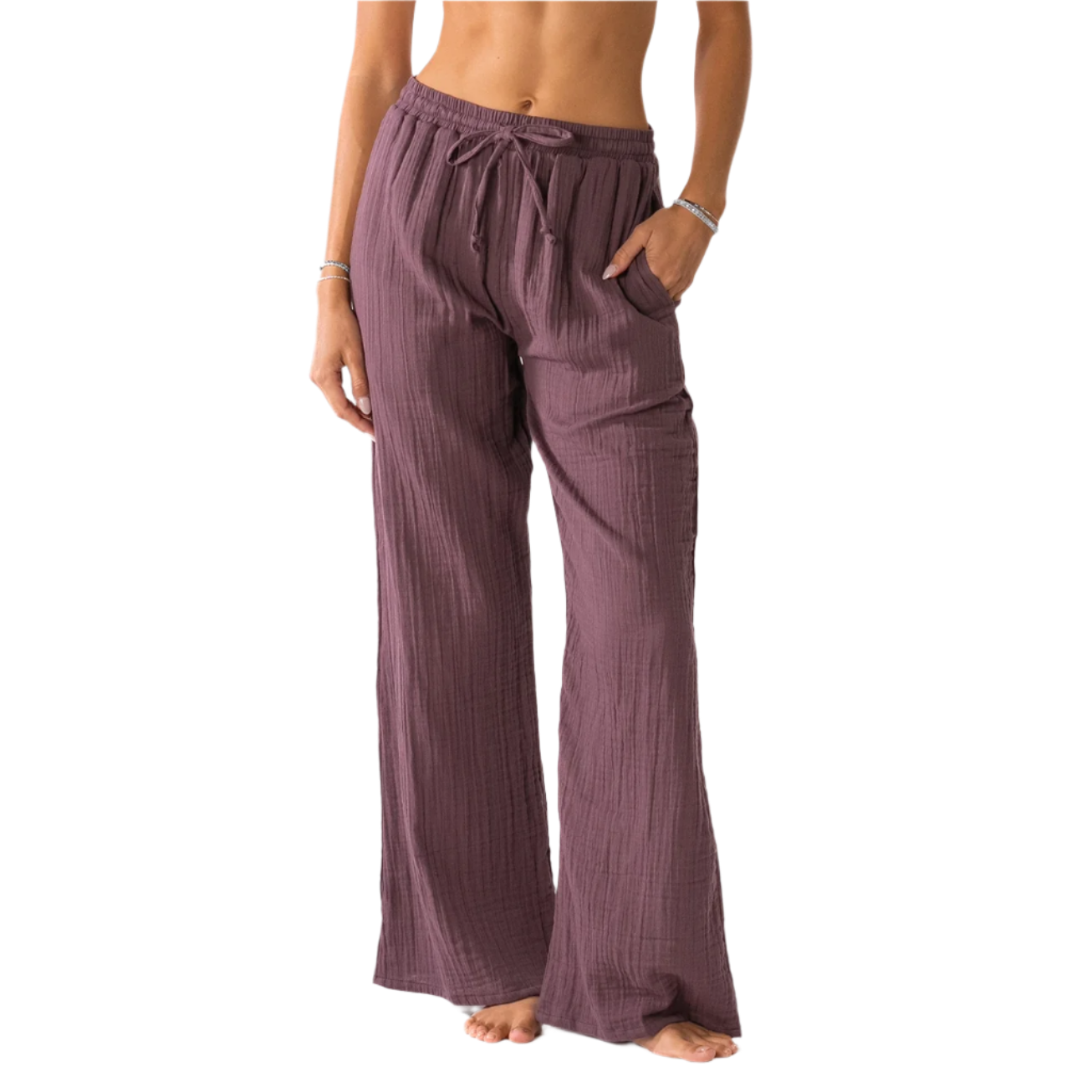 Lotus and Luna Wide Leg Cabana Pants - Lunar Sky