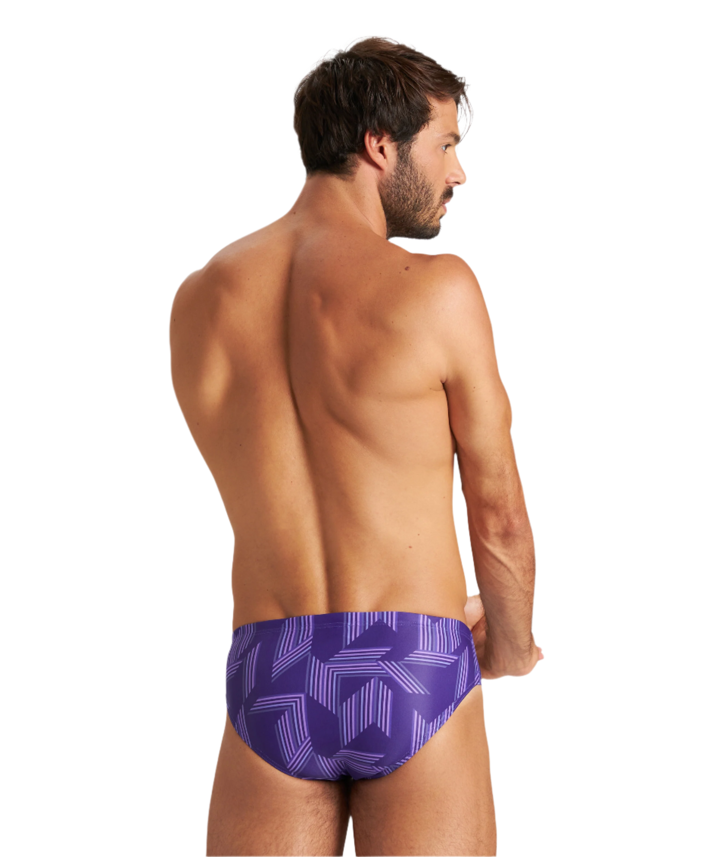 Arena Men's Puzzled Brief Swimsuit - Black/Purple - FINAL SALE