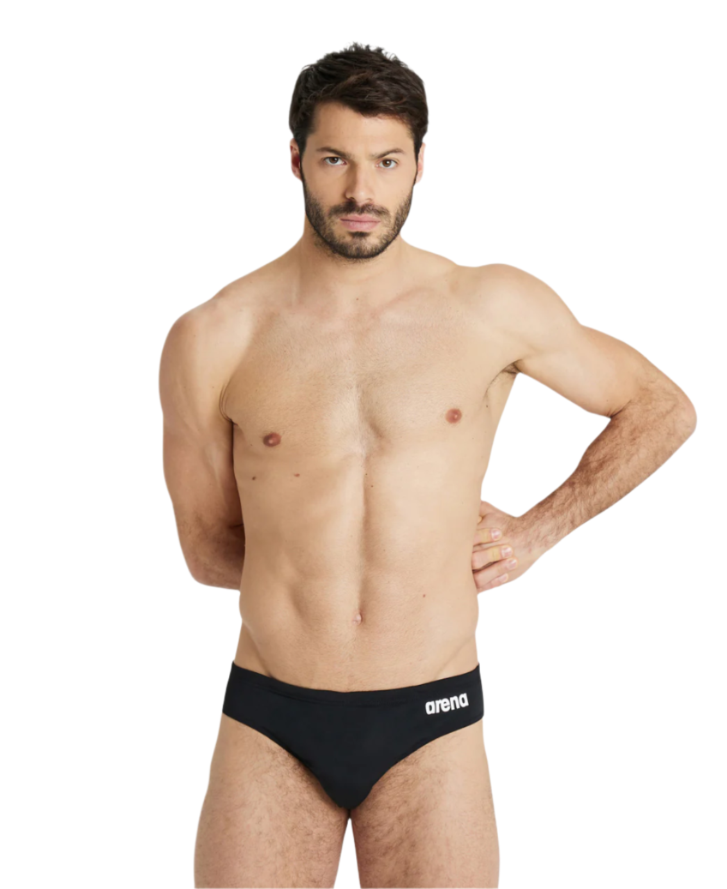 Arena Men's Team Solid Brief - Black/ White
