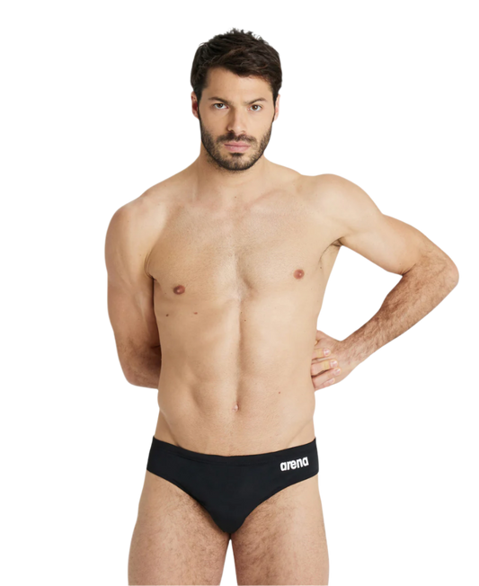 Arena Men's Team Solid Brief - Black/ White