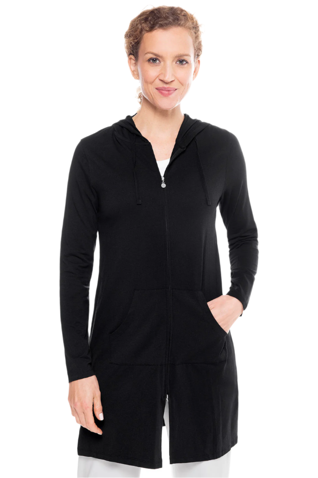 Coolibar Cabana Hoodie Coverup UPF 50+ - Black