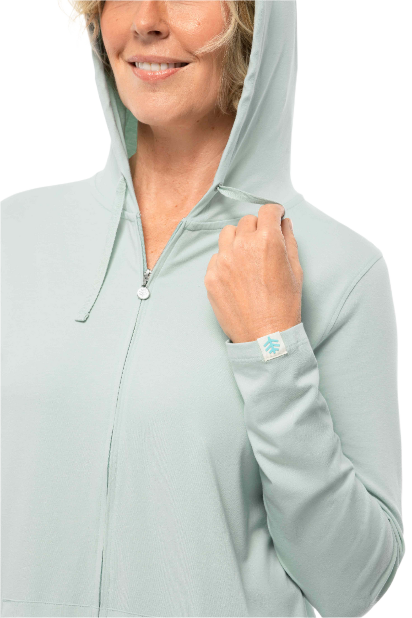 Coolibar Cabana Hoodie Coverup UPF 50+ - Misty Aqua