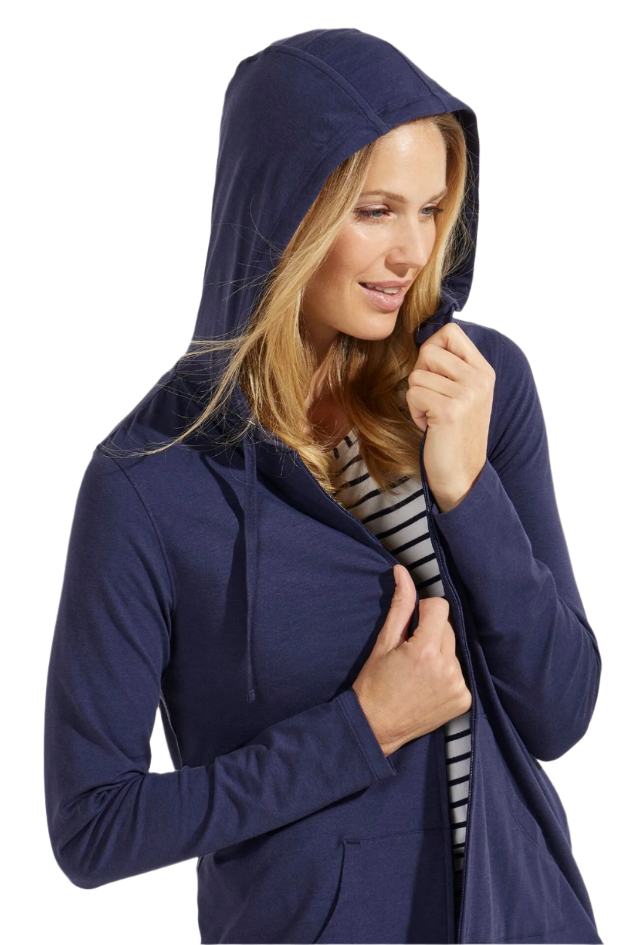 Coolibar Cabana Hoodie Coverup UPF 50+ - Navy