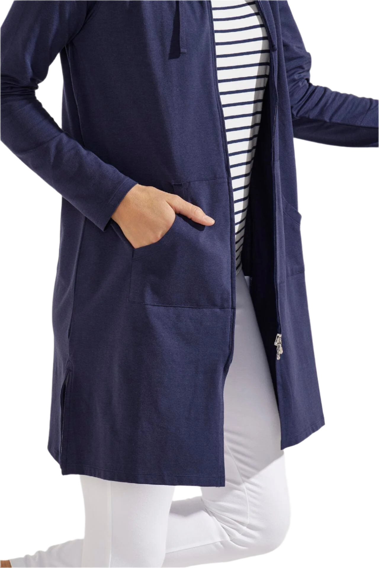 Coolibar Cabana Hoodie Coverup UPF 50+ - Navy