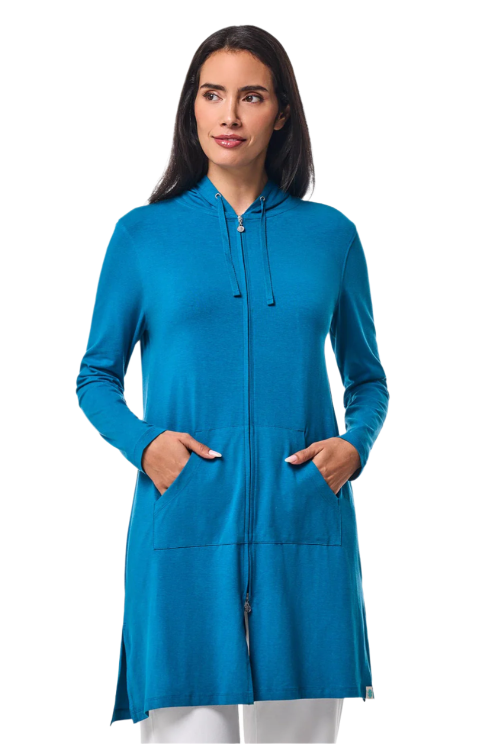 Coolibar Cabana Hoodie Coverup UPF 50+ - Bluejay
