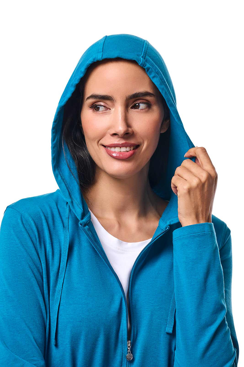 Coolibar Cabana Hoodie Coverup UPF 50+ - Bluejay