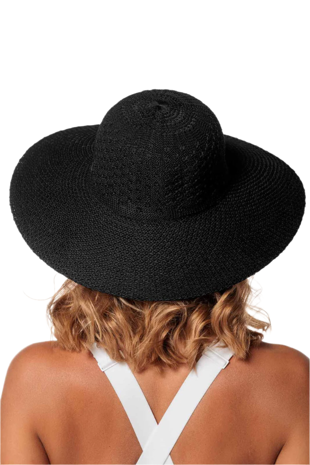 Coolibar Perla Packable Wide Brim Hat UPF 50+ - Black