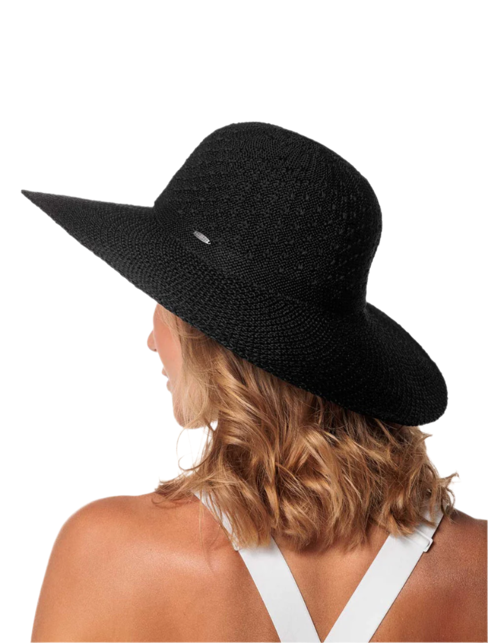 Coolibar Perla Packable Wide Brim Hat UPF 50+ - Black