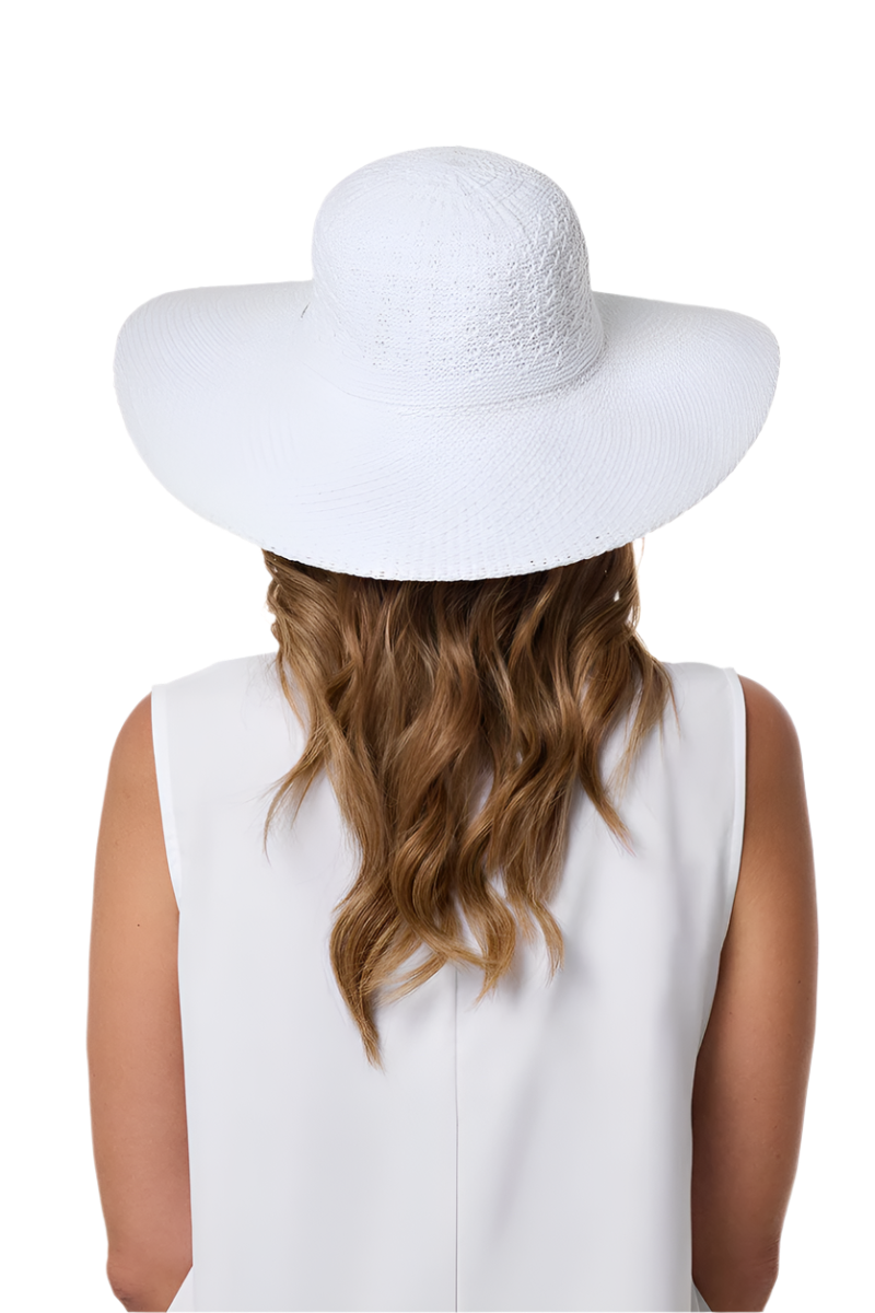Coolibar Perla Packable Wide Brim Hat UPF 50+ - White