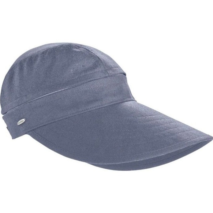 Coolibar Bel Aire Zip-Off Sun Hat Visor UPF 50+ - Medium Blue Chambray - FINAL SALE