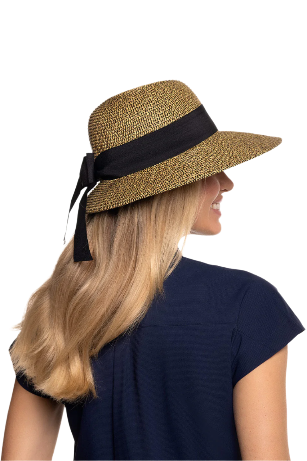 Coolibar Clara Asymmetrical Sun Hat UPF 50+ - Coffee Multi