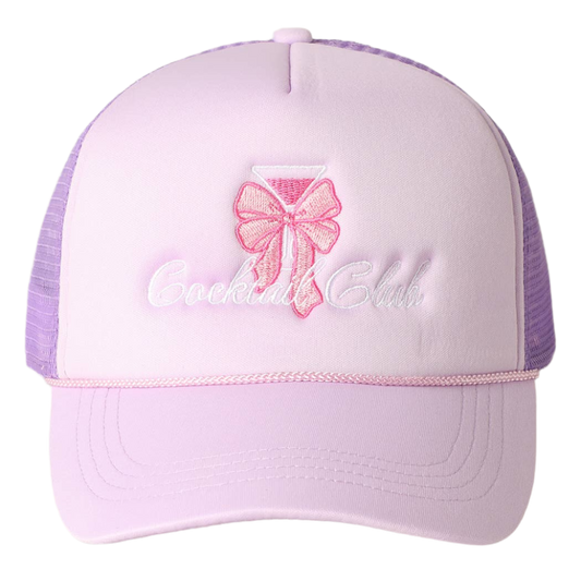 SSR Bow Cocktail Club Embroidered Trucker Hat - Lavender