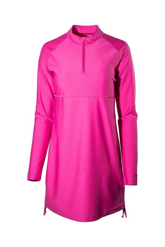 Coolibar Lawai Ruche Swim Shirt UPF 50+ -  Magnolia Pink