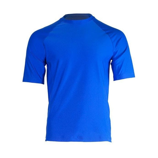 Coolibar Men's Hightide Short Sleeve Swim Shirt UPF 50+ - Baja Blue