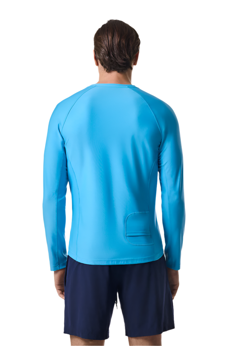 Coolibar Men's Hightide Lite Long Sleeve Shirt - Malibu Blue