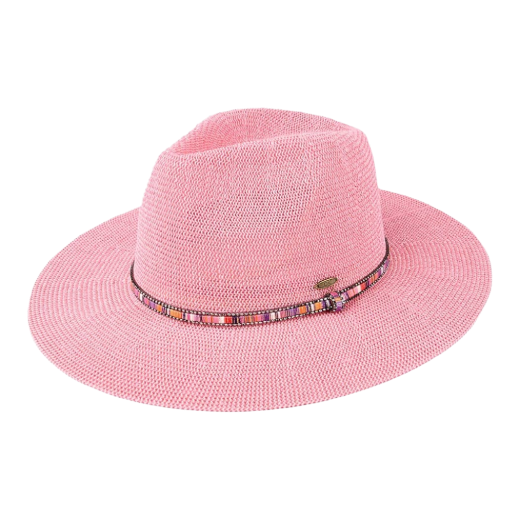 SSR Women's Multi-Color Breathable Panama Hat - Pink