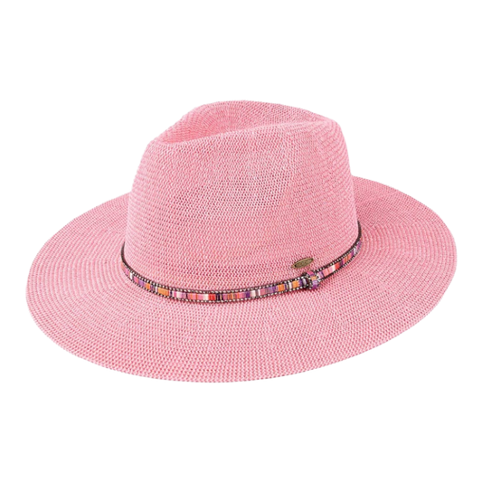 SSR Women's Multi-Color Breathable Panama Hat - Pink