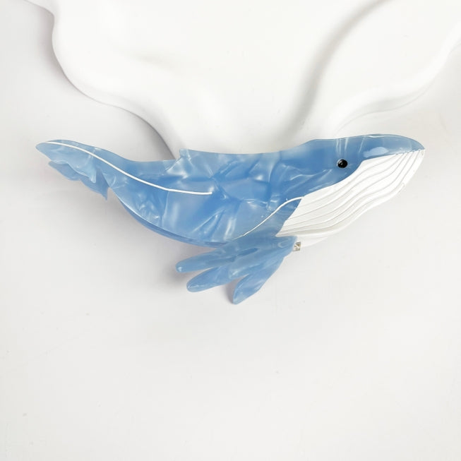 SSR Acetate Whale Hair Claw Clip - Light Blue
