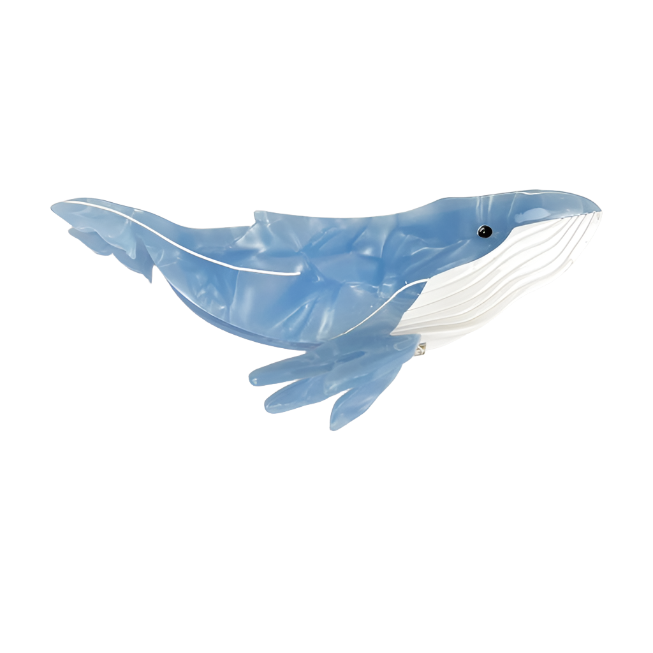 SSR Acetate Whale Hair Claw Clip - Light Blue