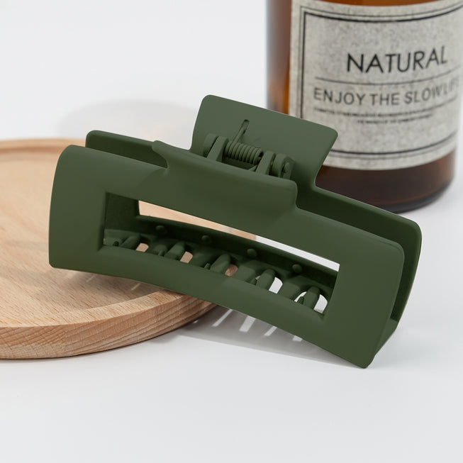 SSR Frosted Solid Color Rectangle Hair Claw Clip