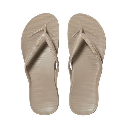 Archies Arch Support Flip Flops - Taupe