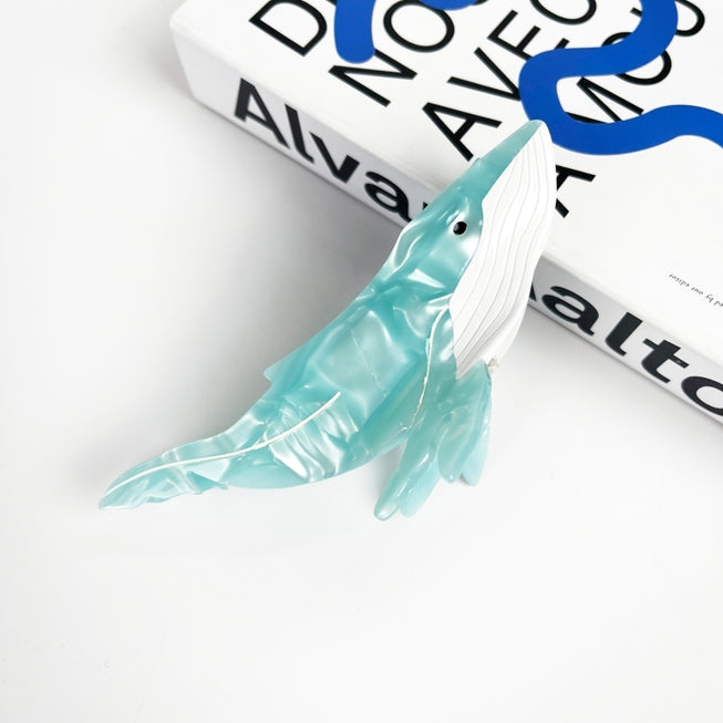 SSR Acetate Whale Hair Claw Clip - Green