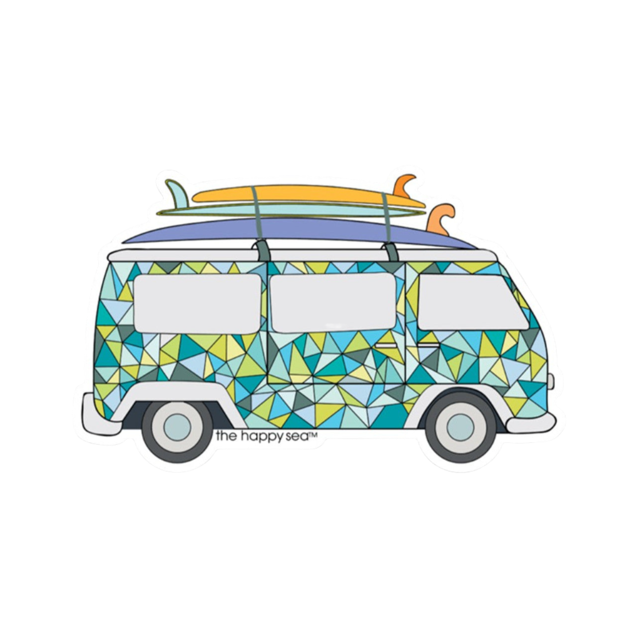 The Happy Sea VW Surf Van Sticker