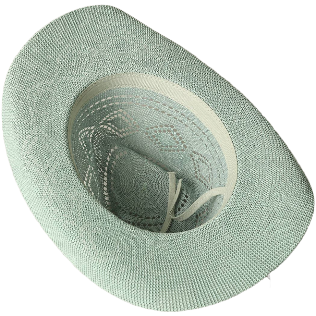 SSR Women's Eco-Friendly Woven Cowboy Panama Adjustable Sun Hat - Mint