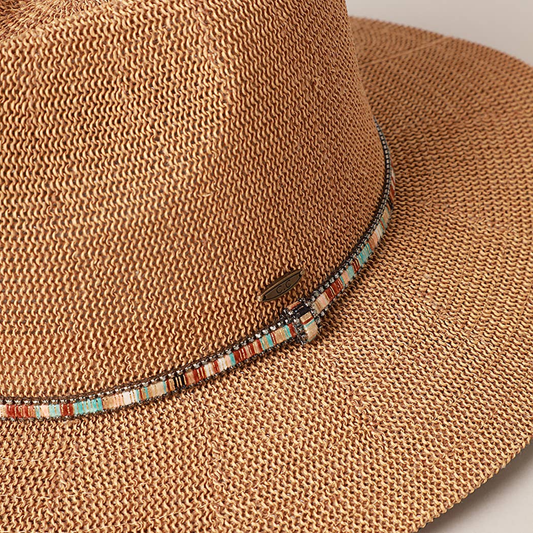 SSR Women's Multi-Color Breathable Panama Hat - Dark Natural