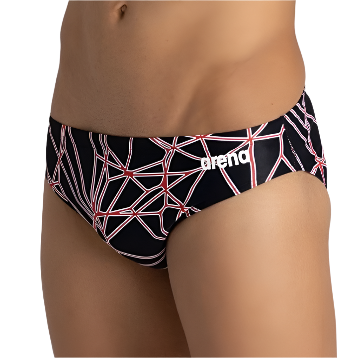Arena Men's Carbonics Brief Swimsuit - Black Red