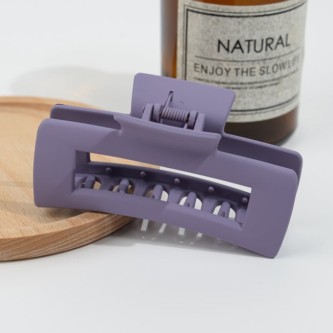 SSR Frosted Solid Color Rectangle Hair Claw Clip