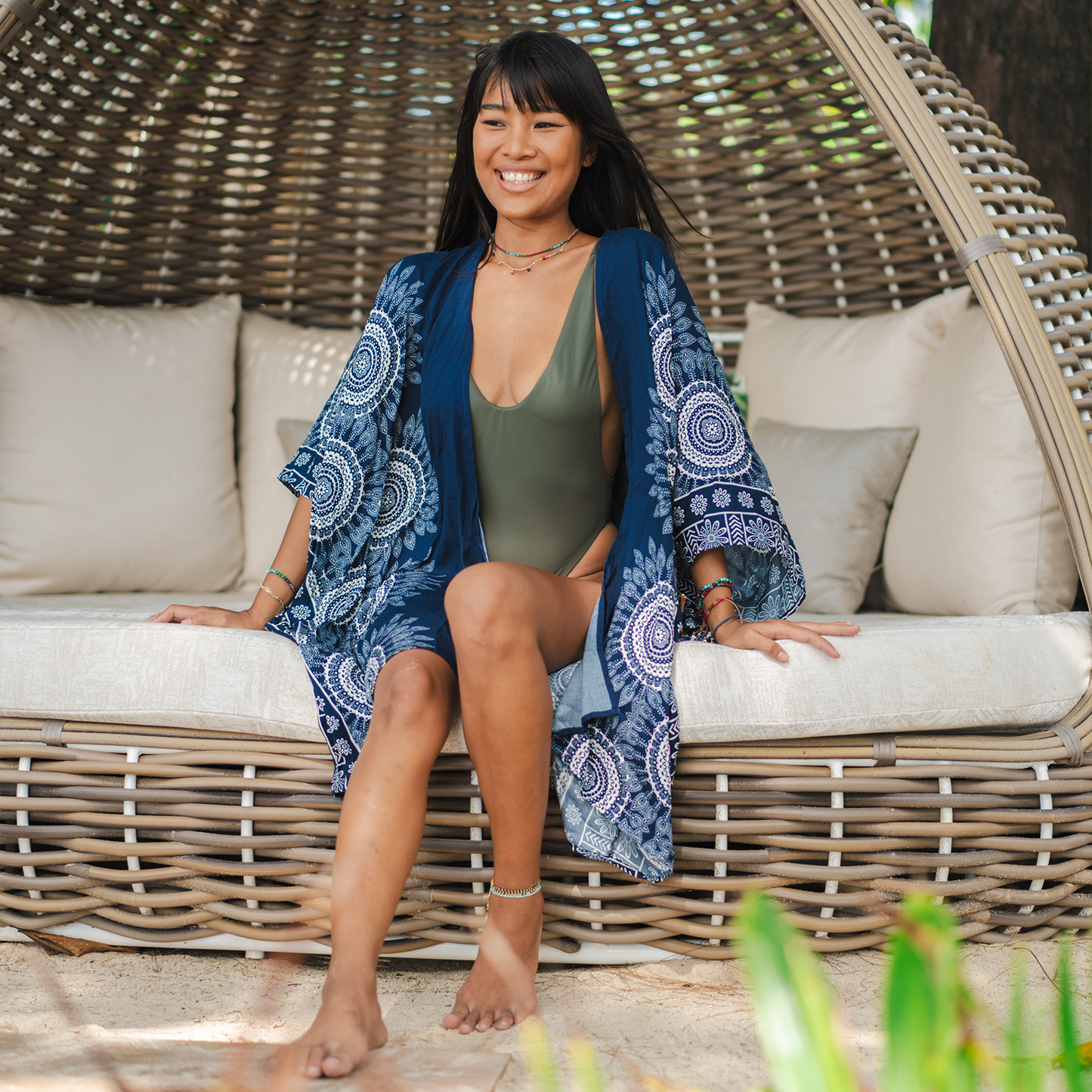 Lotus and Luna Kimono Beach Coverup - Como