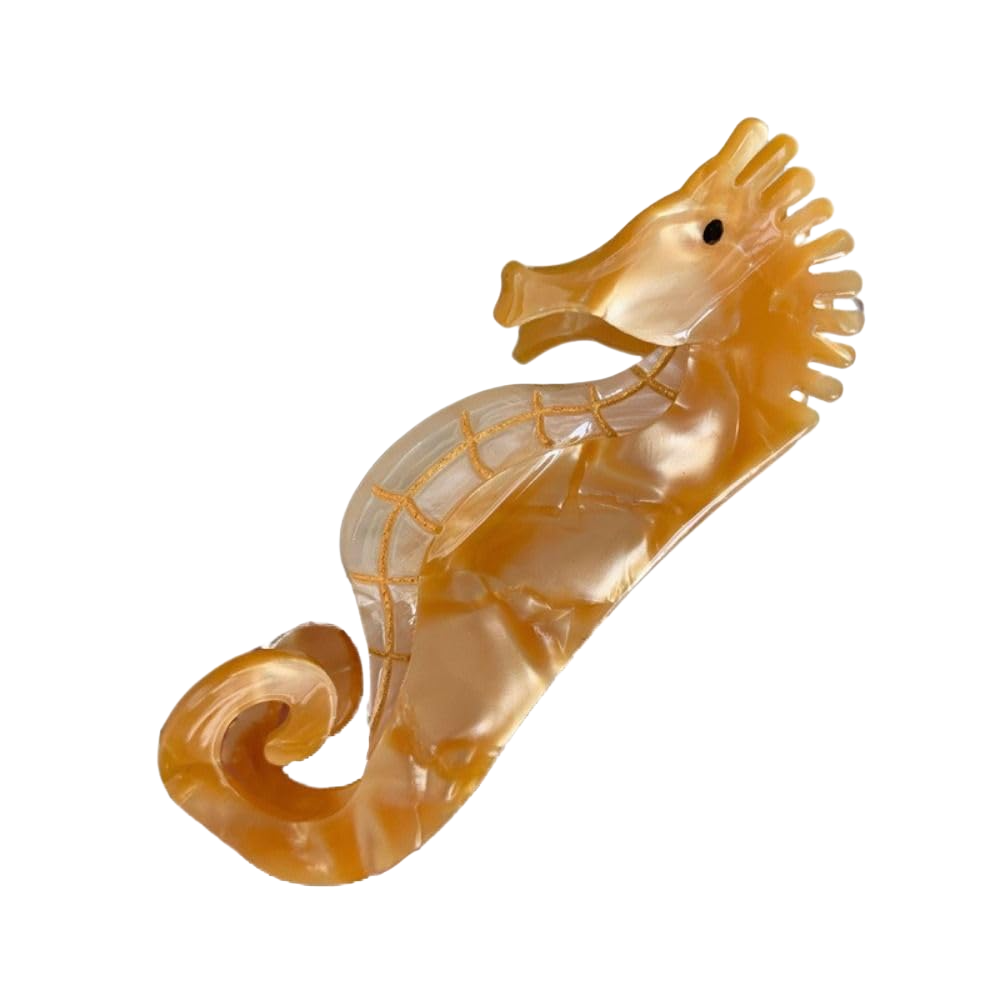 SSR Acetate Yellow Seahorse Hair Claw Clip