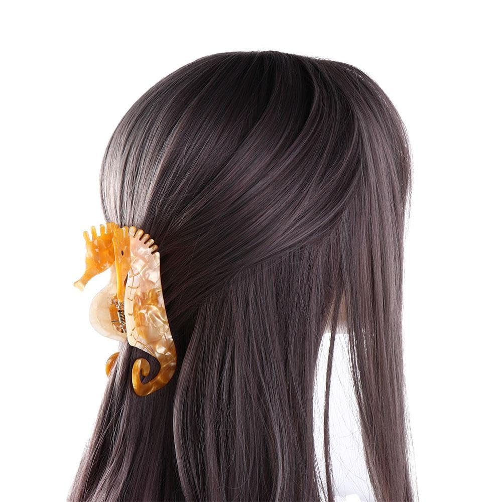 SSR Acetate Yellow Seahorse Hair Claw Clip