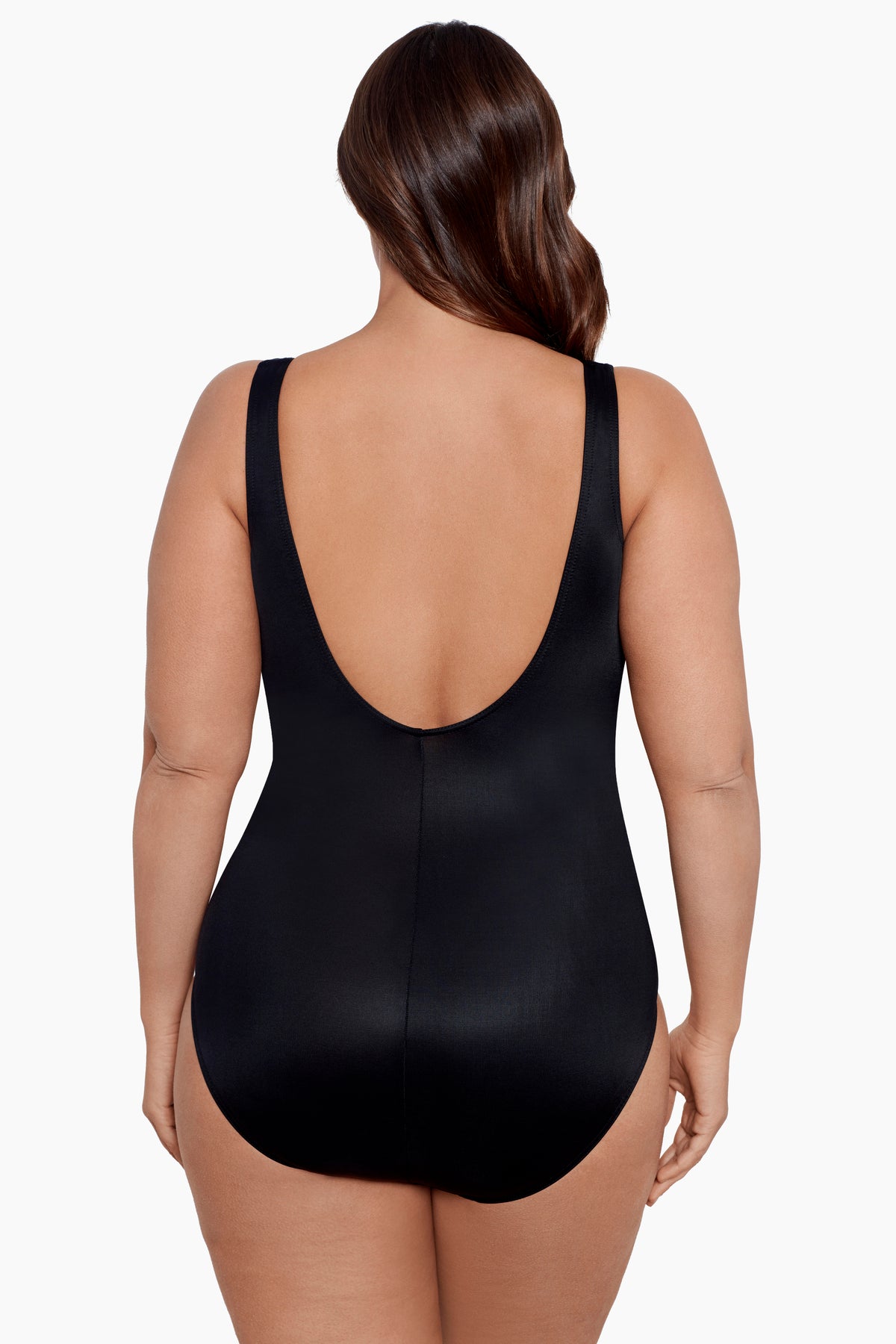 Miraclesuit Womens Illusionist Crossover Plus Size One Piece Swimsuit - Black