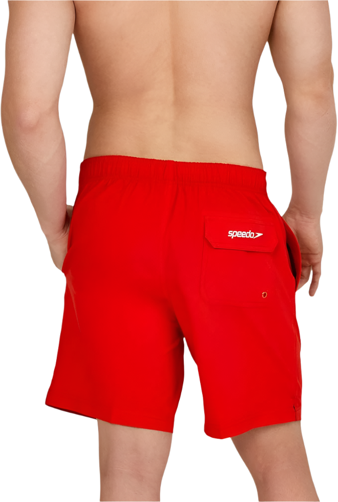 Speedo Men's Solid Redondo Edge 17" Volley Swim Trunks - Red