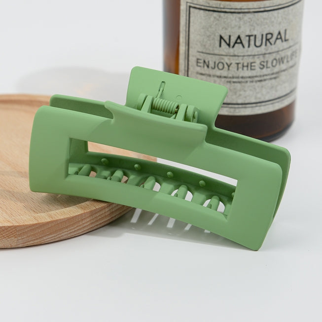 SSR Frosted Solid Color Rectangle Hair Claw Clip