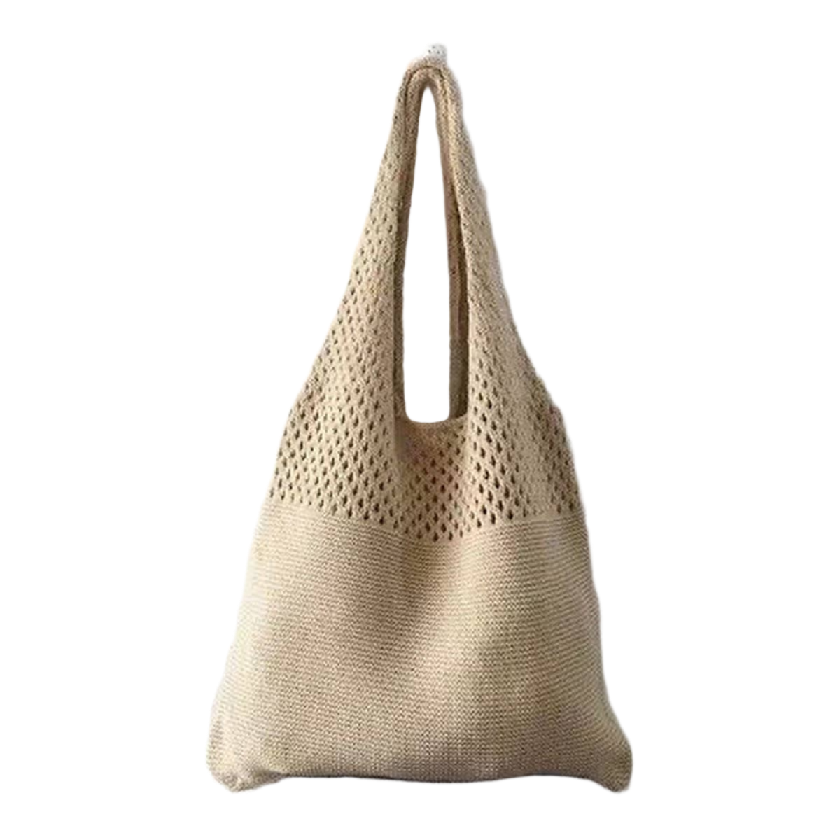 SSR Vintage Knit Tote Beach Bag - Khaki