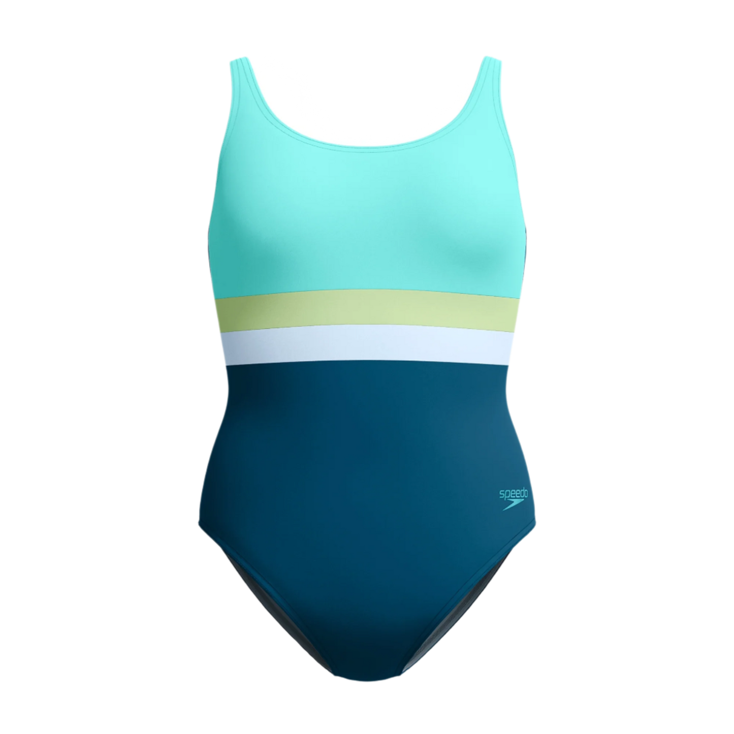 Speedo Banded Colorblock One Piece Fitness Swimsuit - Dark Teal