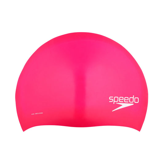Speedo Silicone Long Hair Adult Swim Cap - Pink