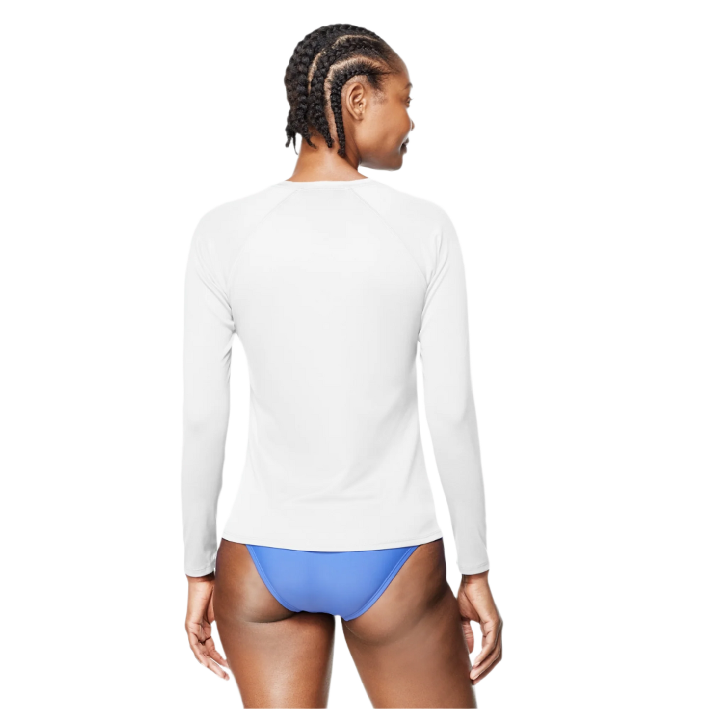 Speedo Women's Long Sleeve Swim Tee Rashguard - White