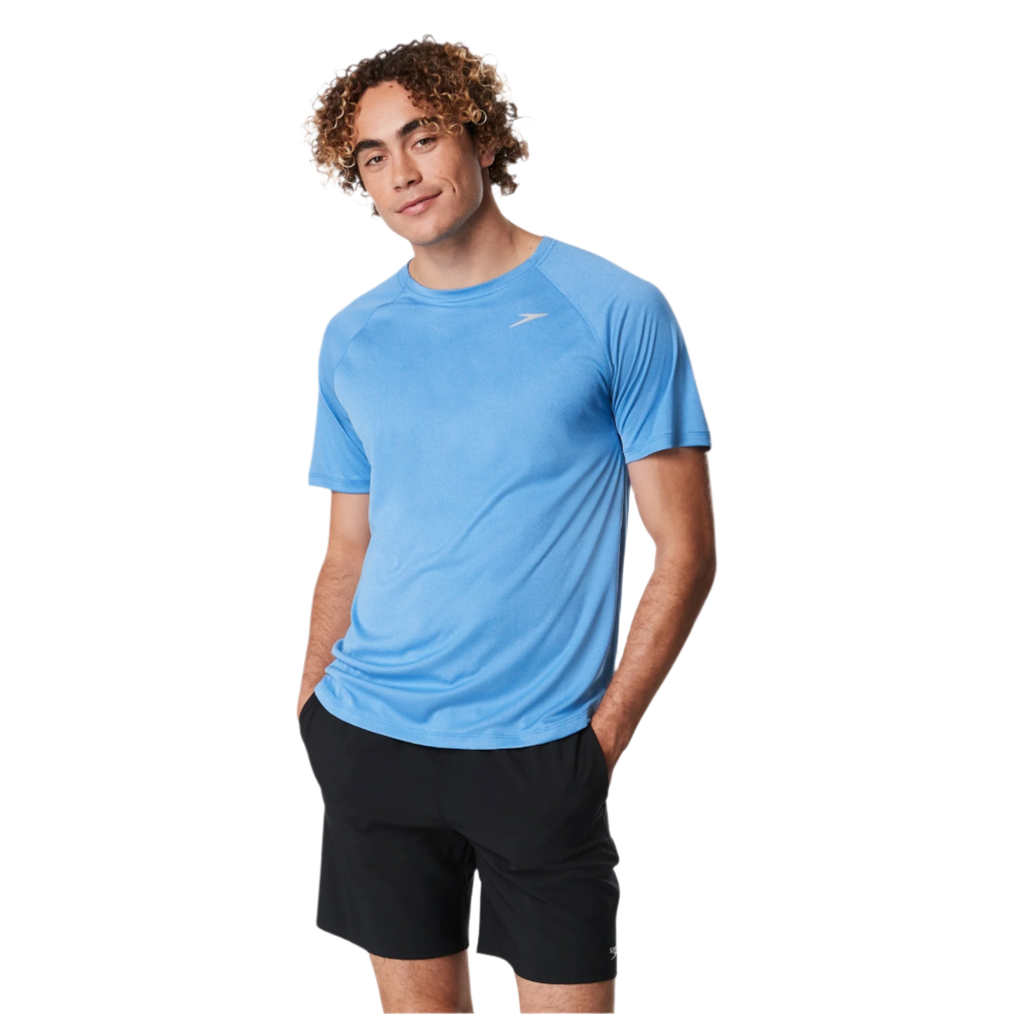 Speedo Baybreeze Short Sleeve Swim Shirt Rashguard - Turkish Heather