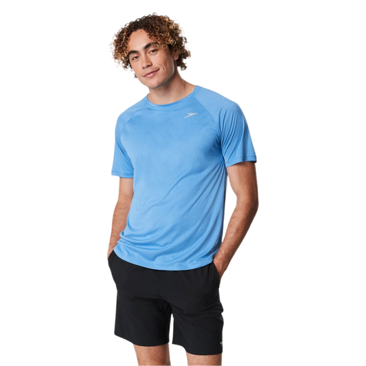 Speedo Baybreeze Short Sleeve Swim Shirt Rashguard - Turkish Heather