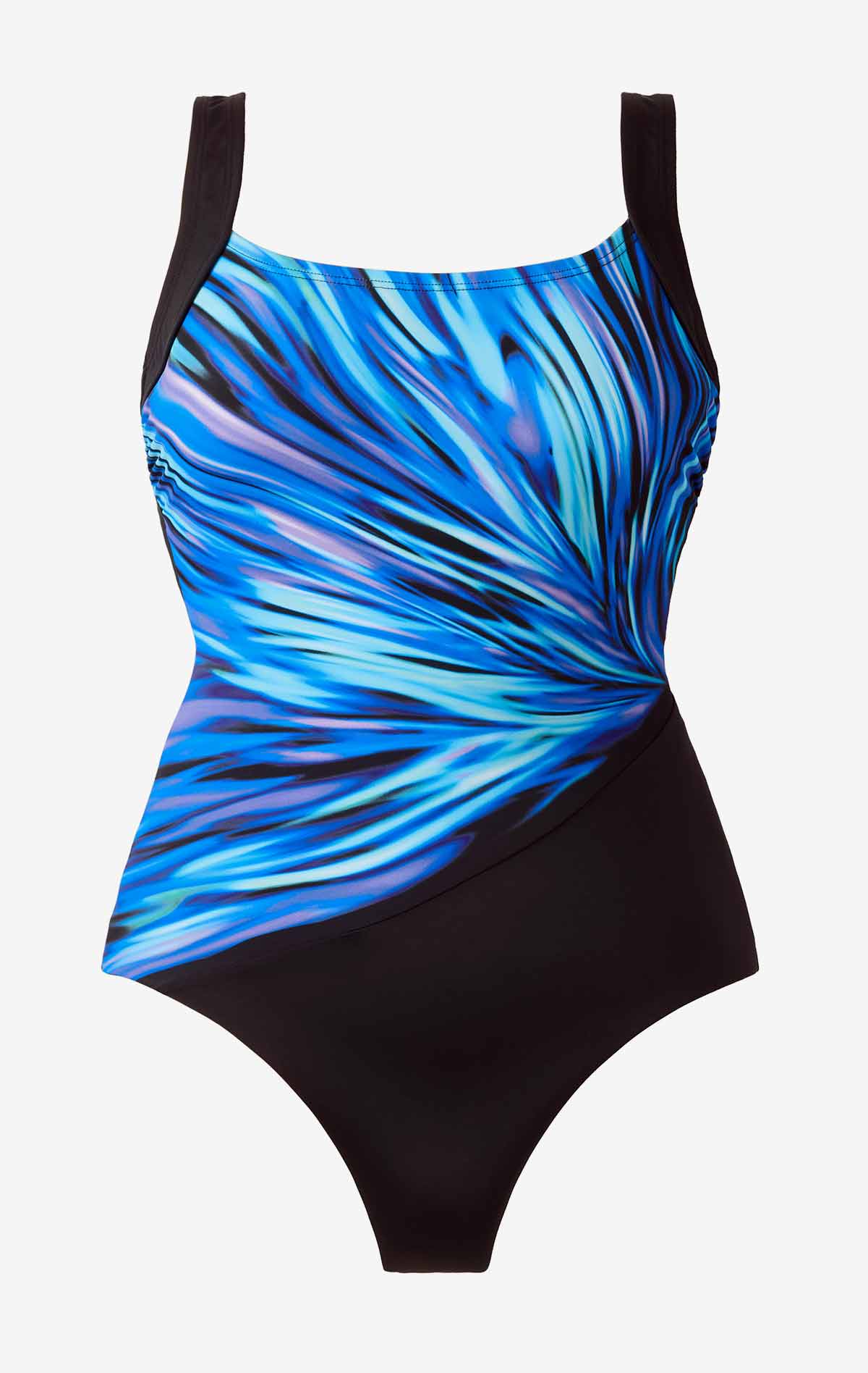 Shapesolver Sport Squareneck Illusion Tank One Piece - Nightparty Blue Green