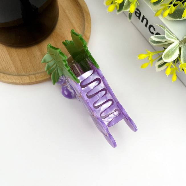 SSR Acetate Grape Cluster Hair Claw Clip - Purple