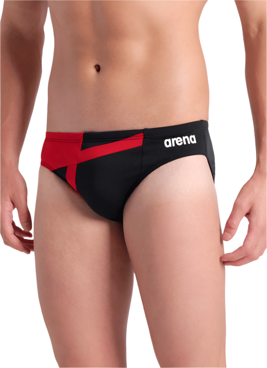 Arena Men's Diamond Brief Swimsuit - Black/Red