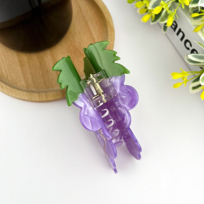 SSR Acetate Grape Cluster Hair Claw Clip - Purple
