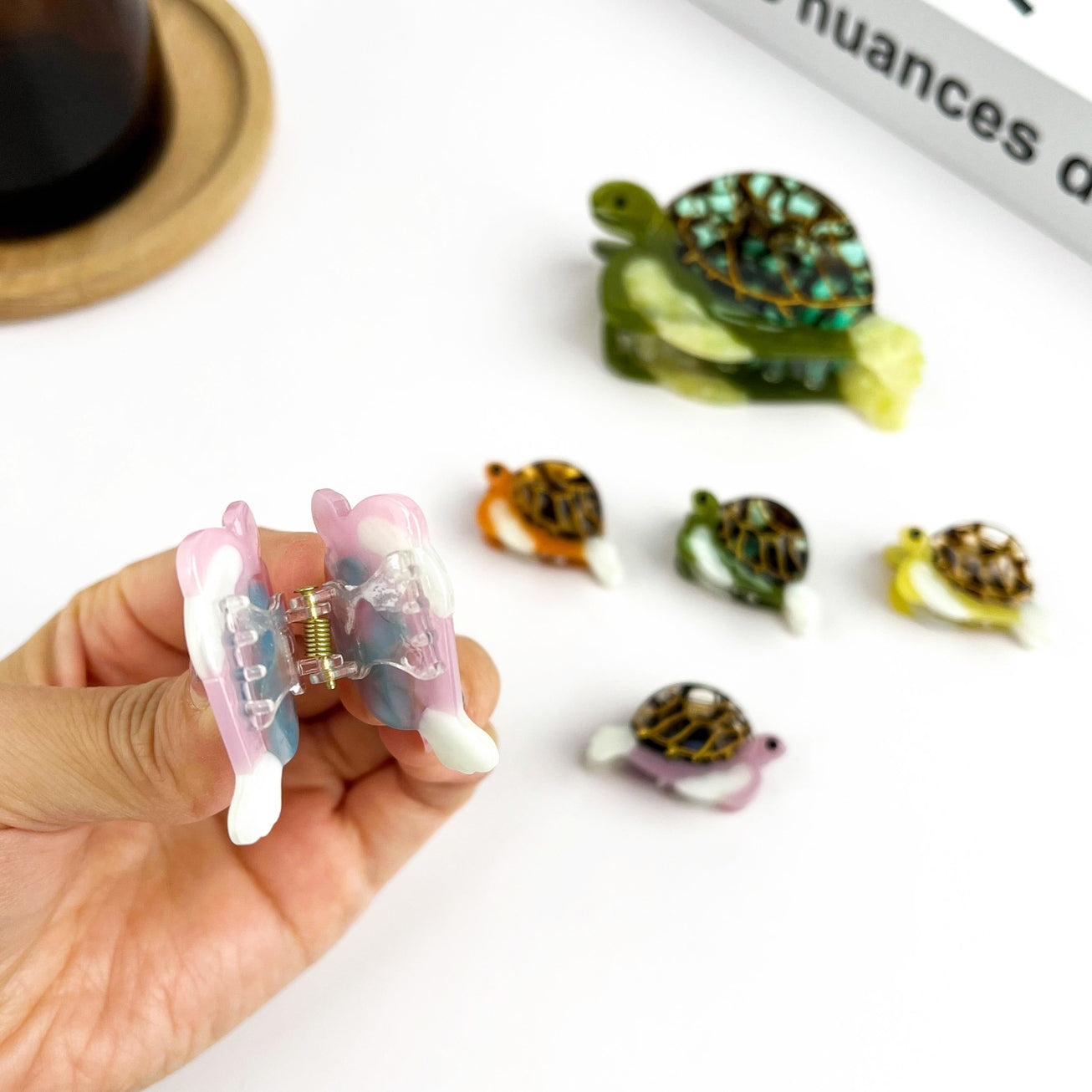 SSR Acetate Mini Green Turtle Claw Clip