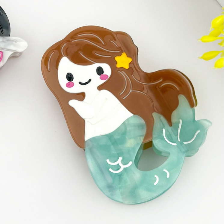 SSR Acetate Mermaid Hair Claw Clip - Green