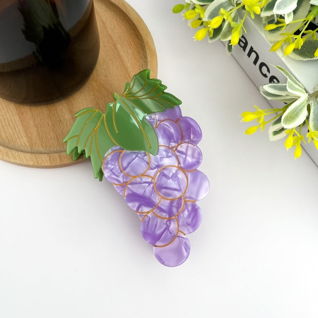 SSR Acetate Grape Cluster Hair Claw Clip - Purple